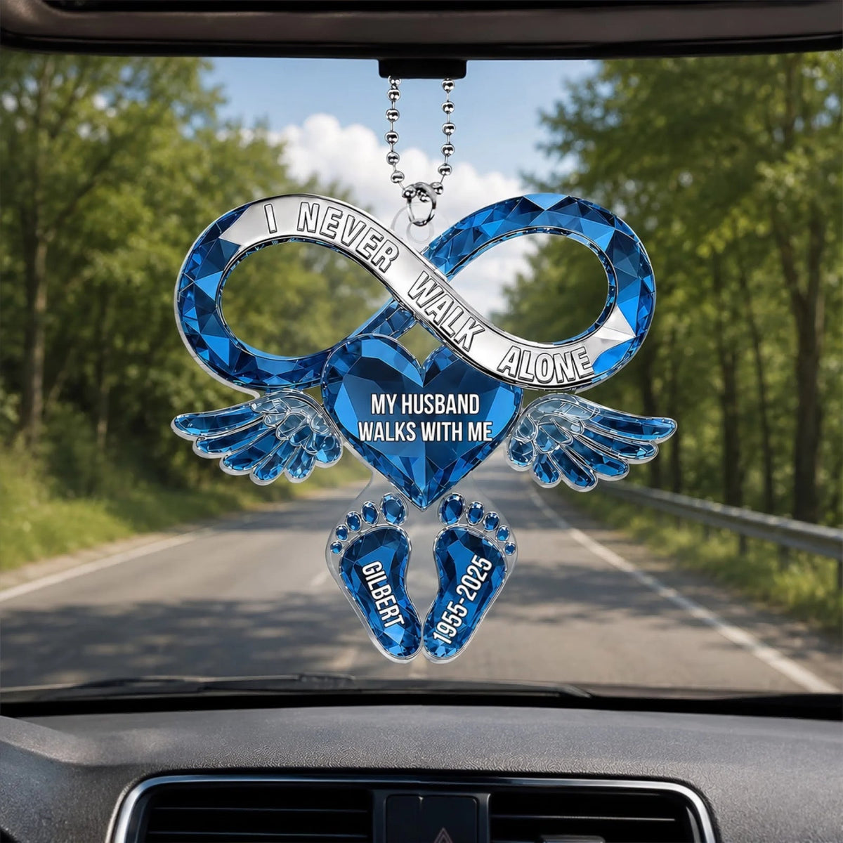 Personalized "Your Love Still Rides Beside Me" Acrylic Car Hanger – Memorial Gift For Loss Of Loved One