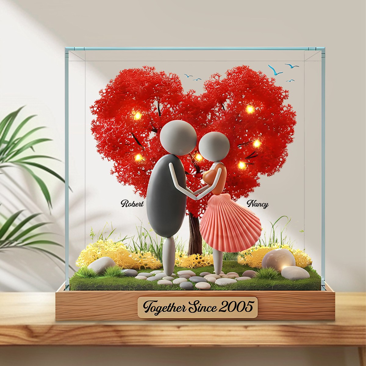 Pebble Couple Plaque - Personalized Gifts For Couple