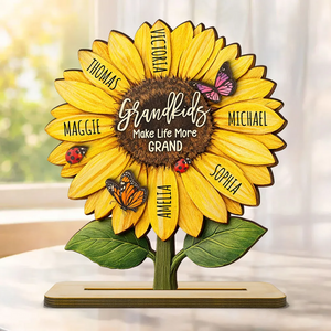 Grandkids Make Life More Grand - Personalized Wooden Plaque