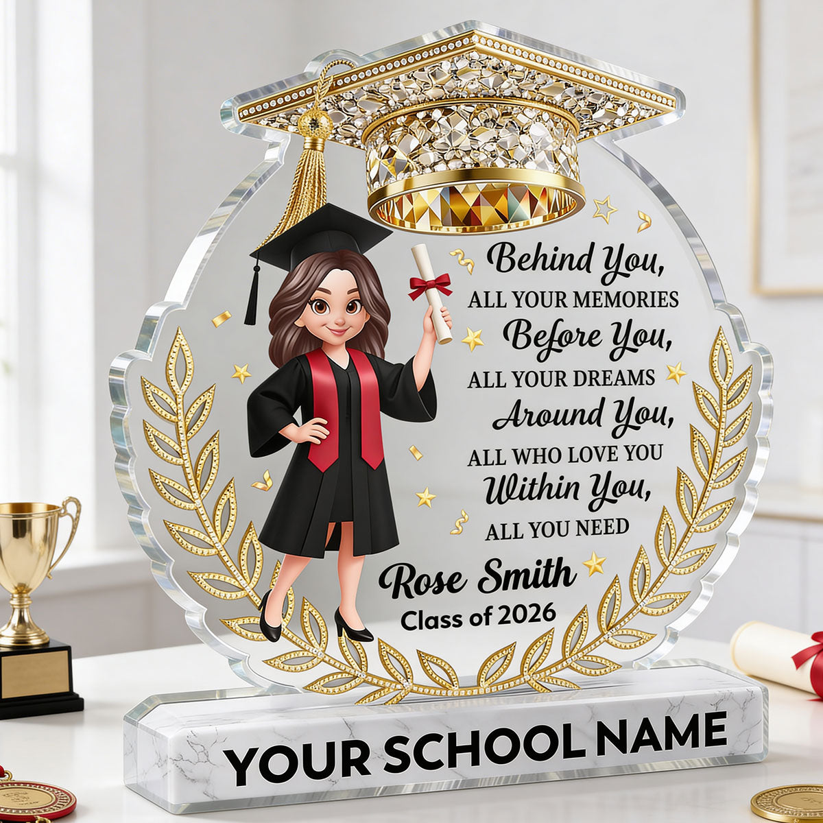 Before You All Your Dreams Graduation - Personalized Acrylic Block Plaque