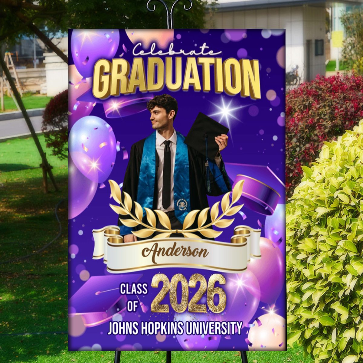 Welcome To Celebration Custom Party Welcome Sign - Personalized Graduation Decoration - Graduation Sign
