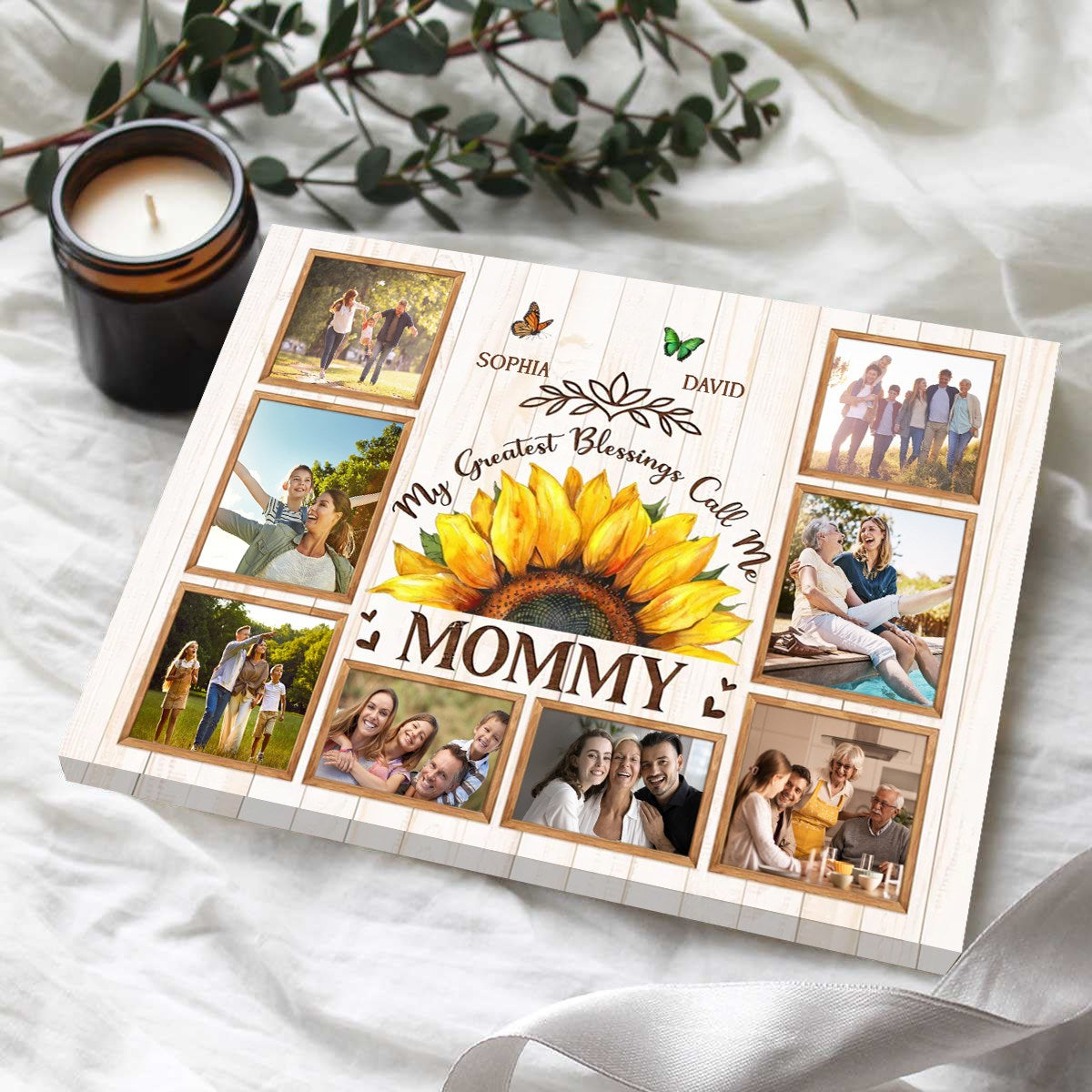 My Greatest Blessings Call Me MOMMY Gift - Personalized Mum Photo Collage Canvas, Photo Gift For Mom