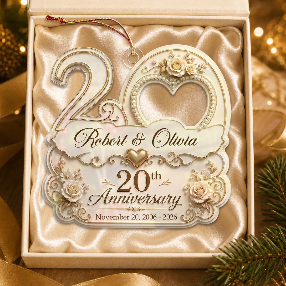 "Mr & Mrs" Personalized Wedding Anniversary Acrylic Ornament – Christmas Keepsake Gift For Couples