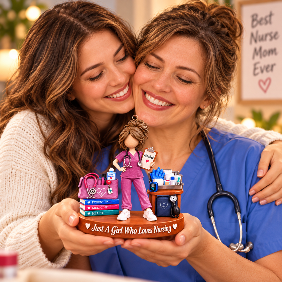 Personalized "Just A Girl Who Loves Nursing" Acrylic Ornament – Custom Name Keepsake Gift For Nurses