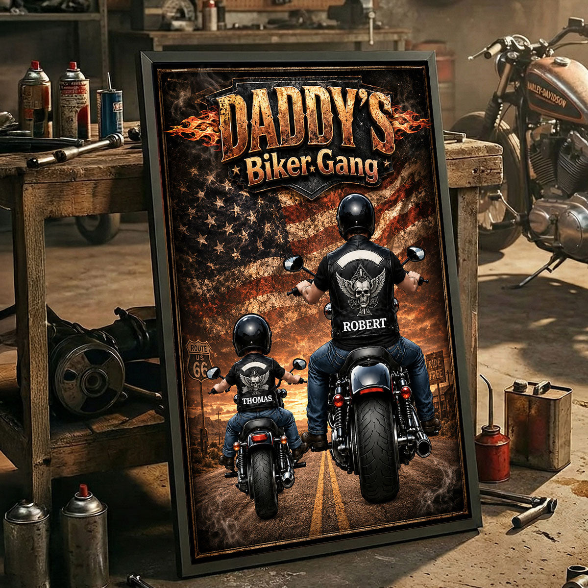 Personalized "Daddy's Biker Gang" Poster – Father's Day Gift For Dad & Husband