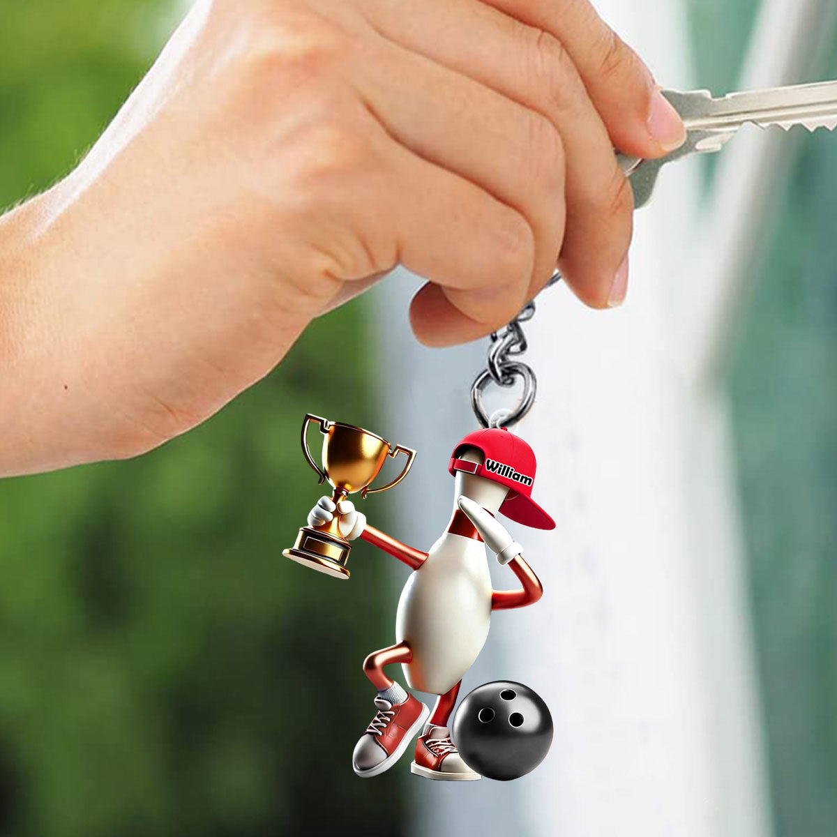 Personalized Bowling Acrylic Keychain For Bowling Lover