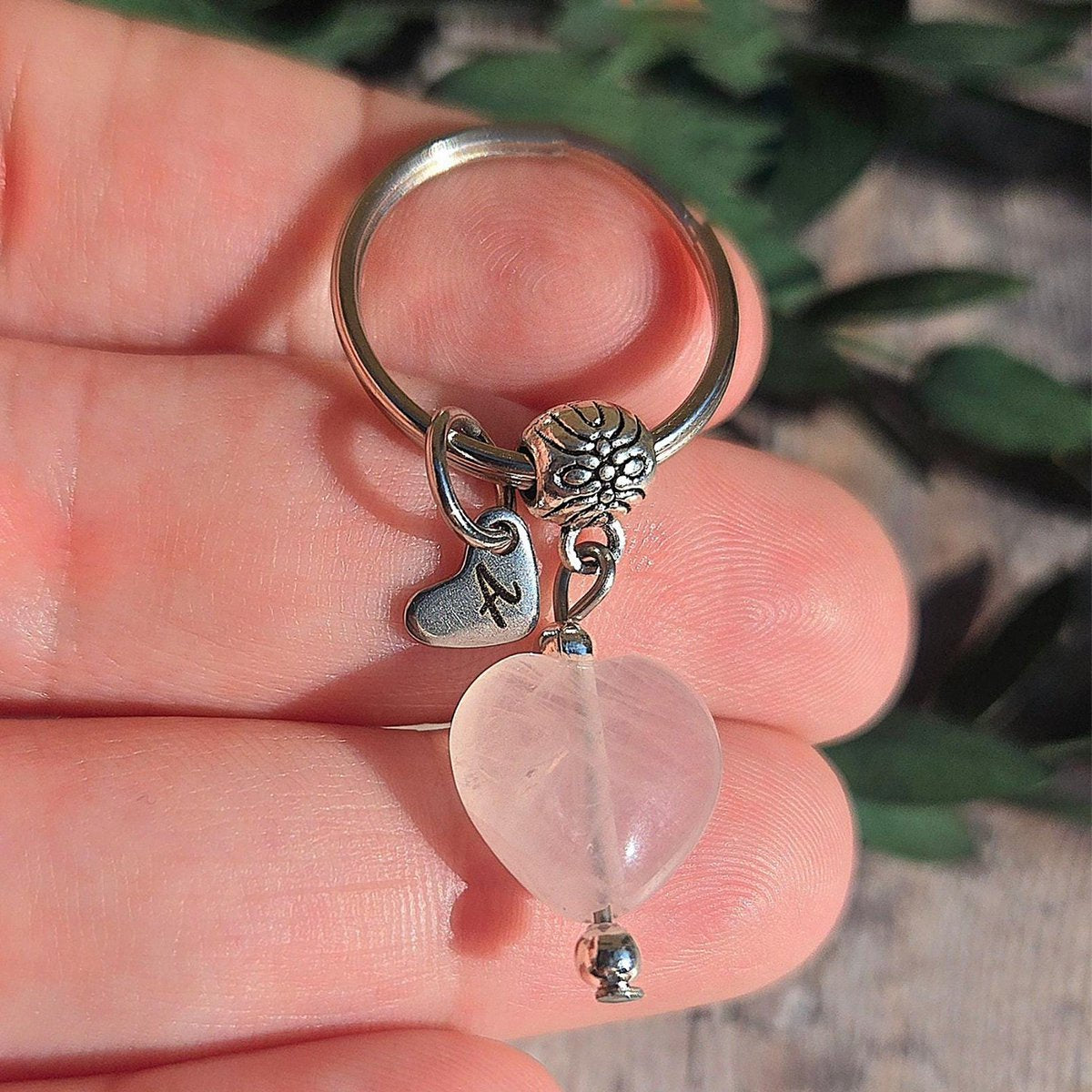 Rose Quartz For Unconditional Love Personalized Crystal Keyring Gift Set