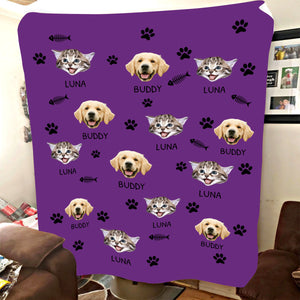 Upload Your Photo Blanket For Dog, Cat Lovers - Personalized Photo Pet