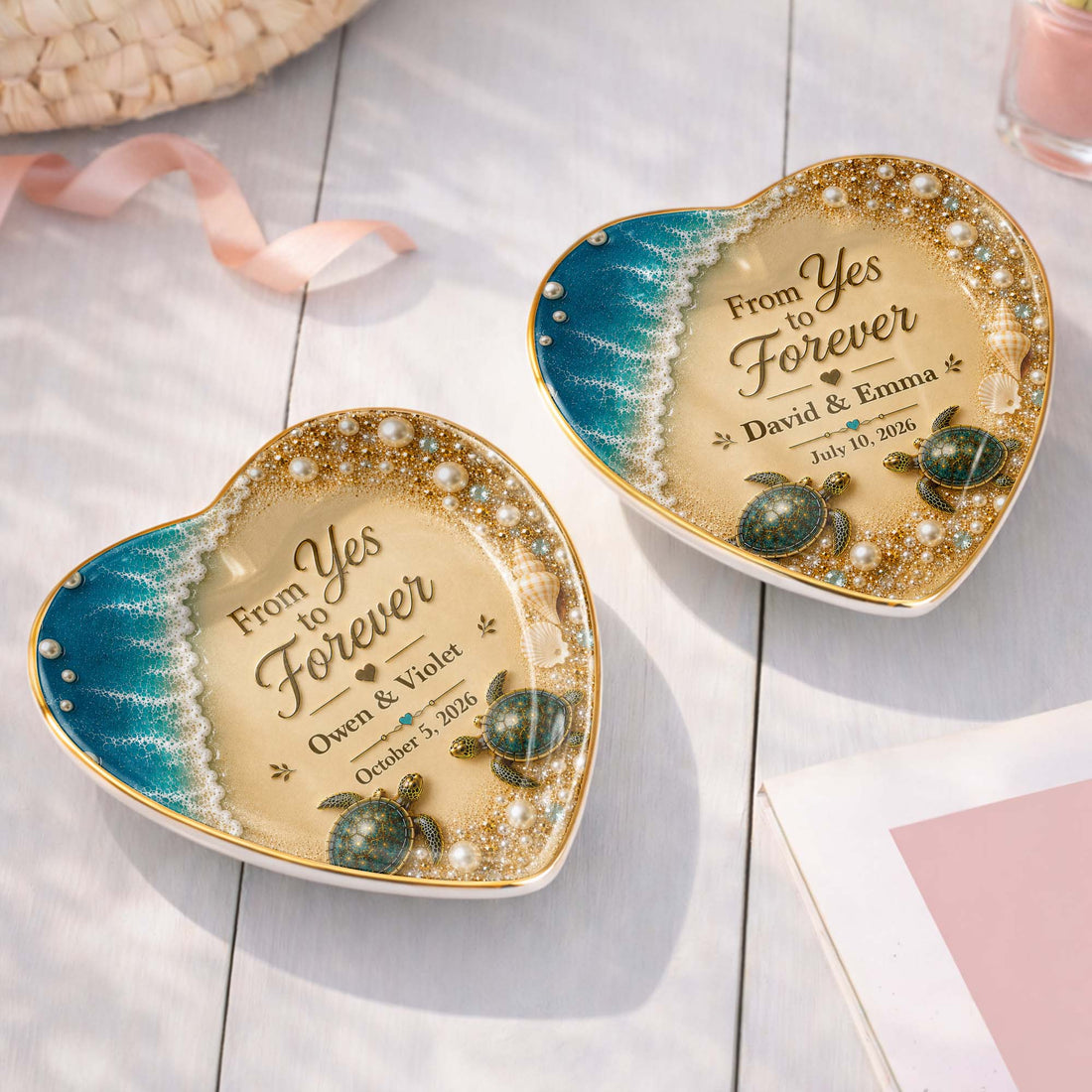 "From Yes To Forever" – Personalized Jewelry Dish | Gift For Couples