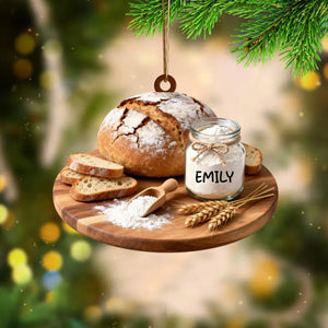 Personalized Sourdough Bread Ornament,Handmade Bread & Flour Xmas Ornament,Kitchen Lover,Baking Lovers,Food Lover,Healthy Food Gift
