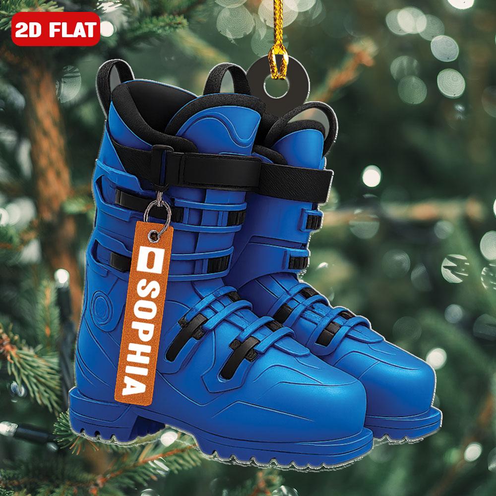 Custom Name Ski Boots Christmas Ornament Personalized Christmas Gift For Skiing Lovers
