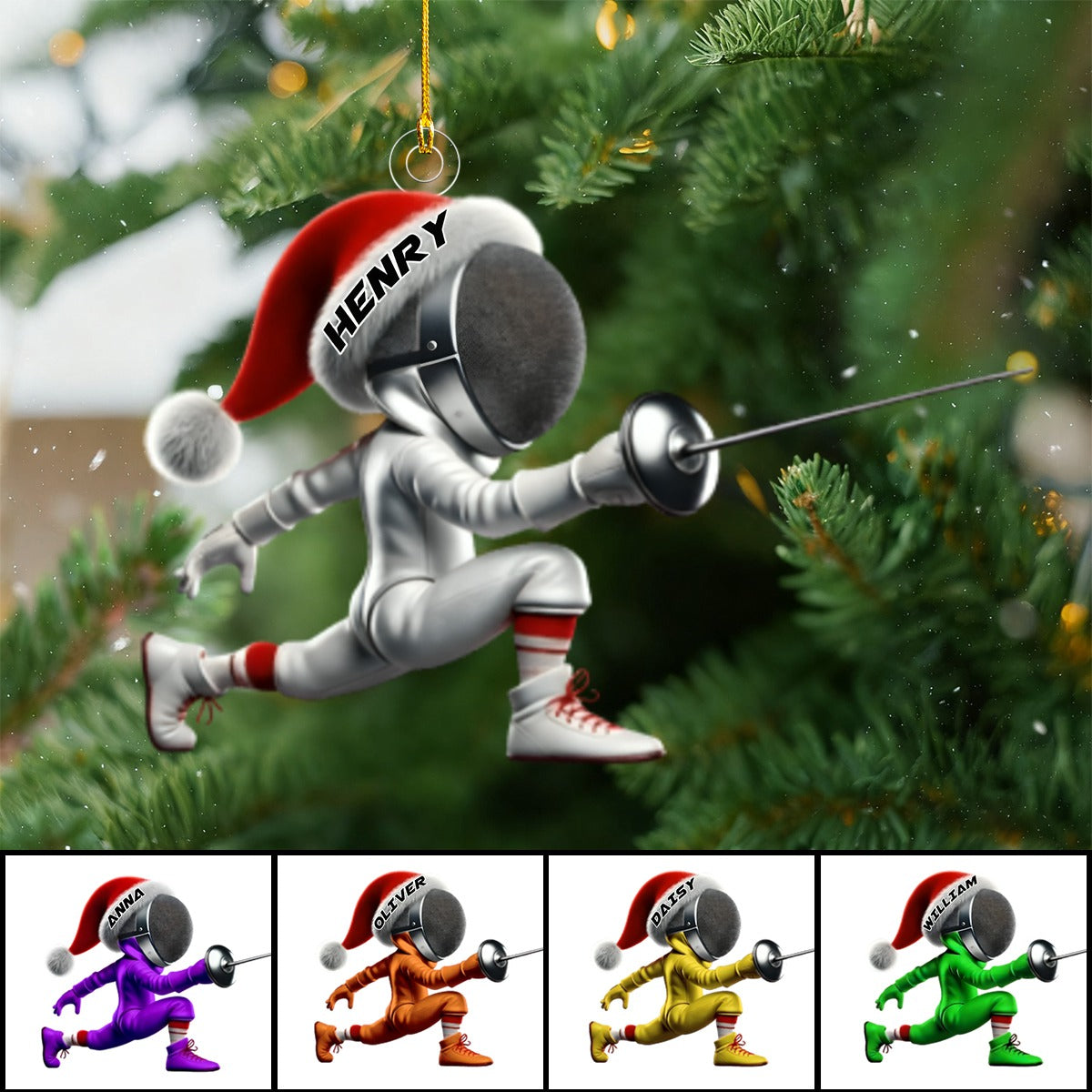 Personalized Fencing Christmas Ornament Fencing Lover Christmas Gift