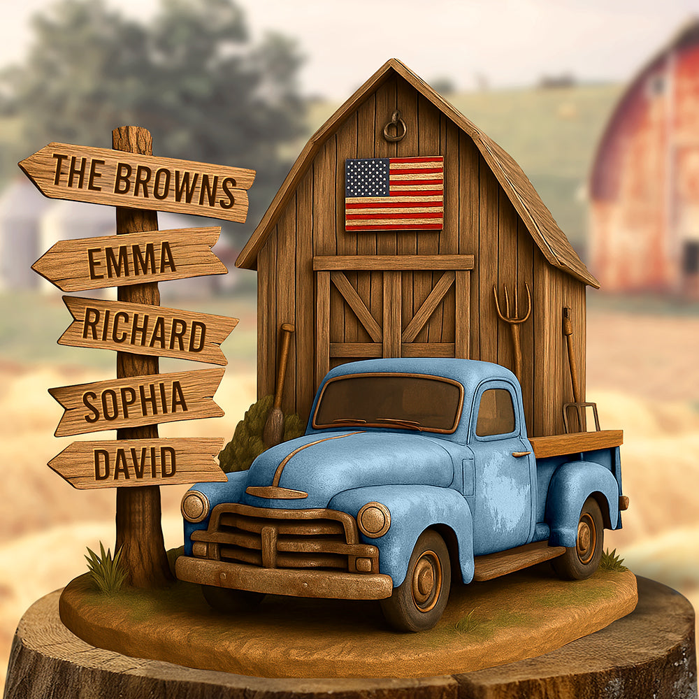 Farm Barn Family Acrylic Plaque - Personalized Gifts For Family