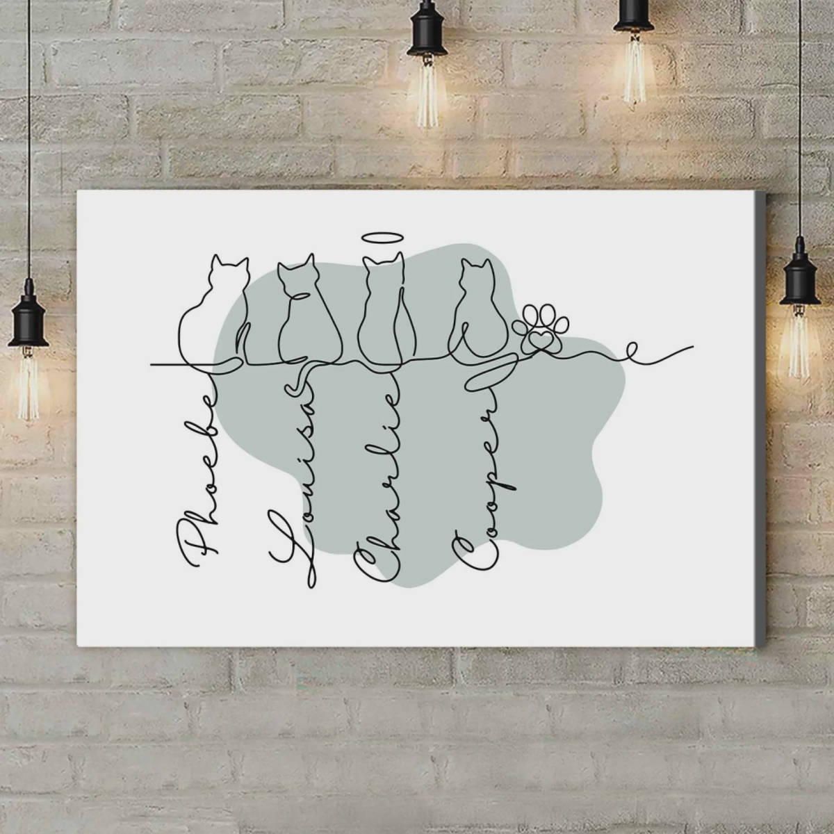 Adorable Cats Line Art - Personalized Poster, Unique Gift for Cat Lovers