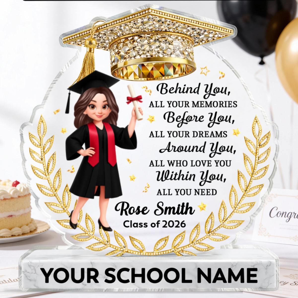 Before You All Your Dreams Graduation - Personalized Acrylic Block Plaque