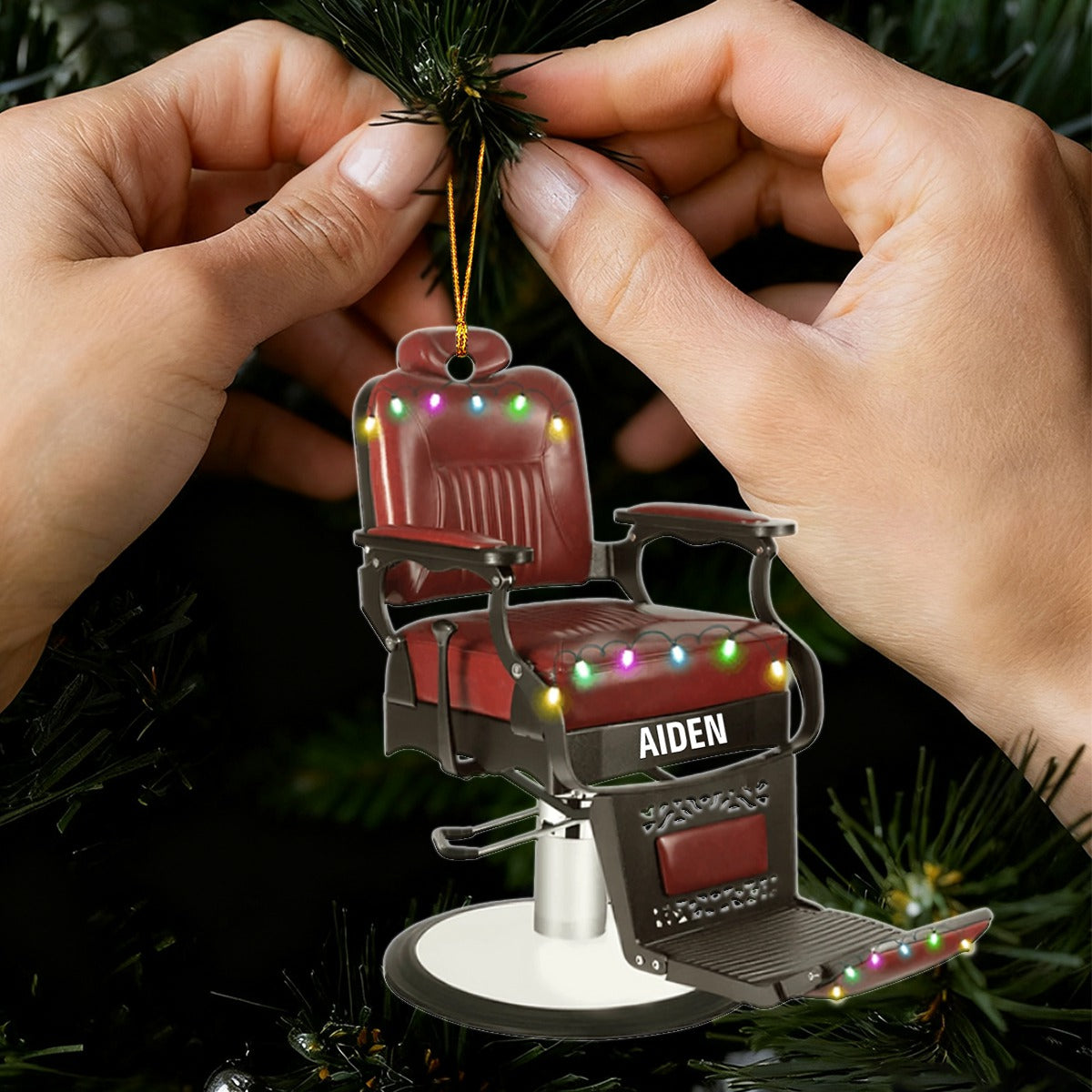 Personalized Barber Chair Ornament - A Unique Christmas Gift for Our Hero Barber