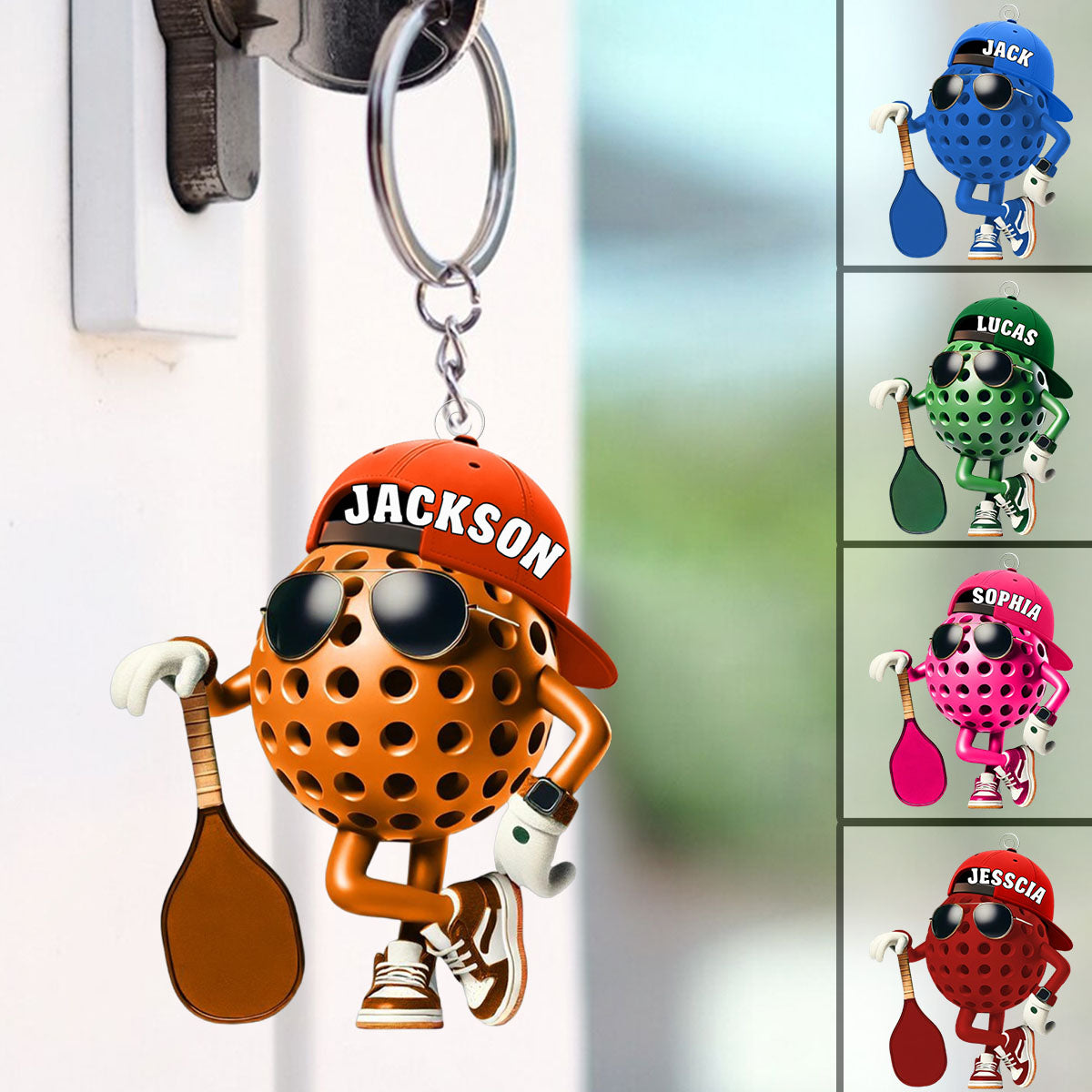 Custom Name Pickle Ball Personalized Acrylic Keychain Gift For Pickle Ball Enthusiasts