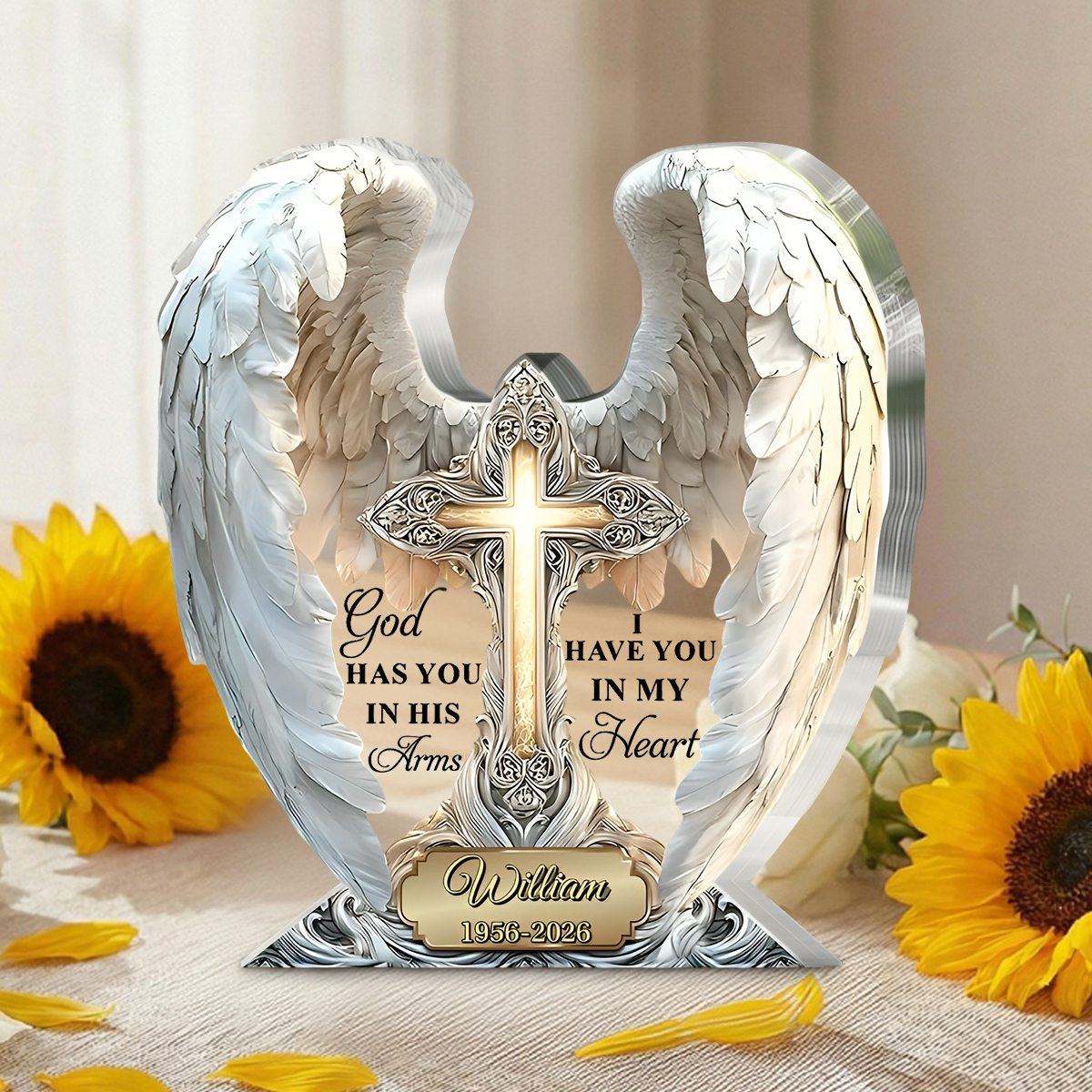You're Always in My Heart – Personalized Custom Shaped Memorial Acrylic Plaque
