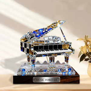 Personalized Stained Glass Effect Piano Themed Plaque,Music Lover Musician Gift