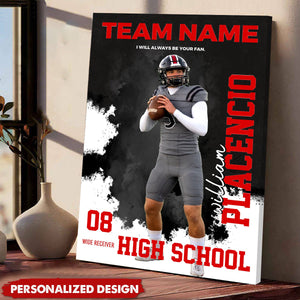 Custom Photo Personalize Poster Canvas Gift For Football Lover Football Family