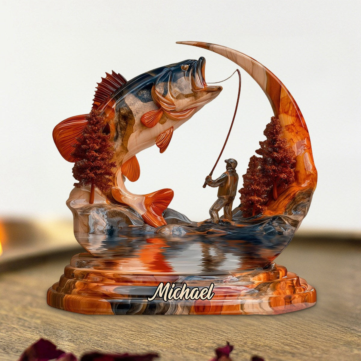 Forever Fishing Memory - Personalized Fishing Custom Shaped Acrylic Plaque