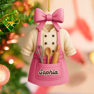 Christmas Gift for Baker Apron Personalized Name Ornament