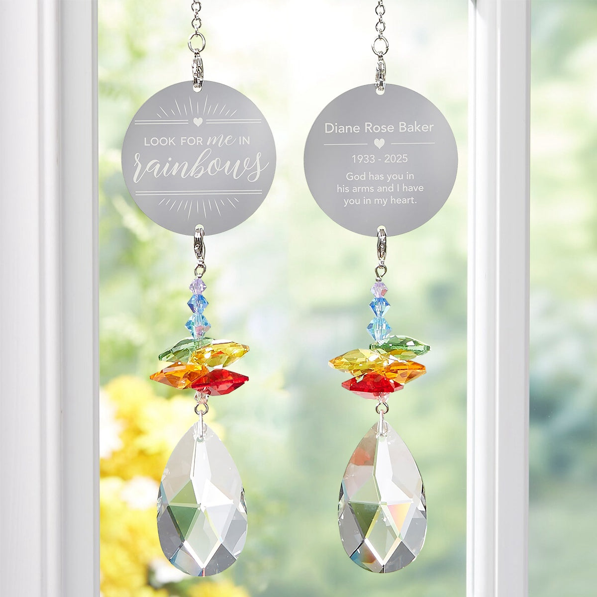 Look For Me In Rainbows Personalized Memorial Rainbow Suncatcher