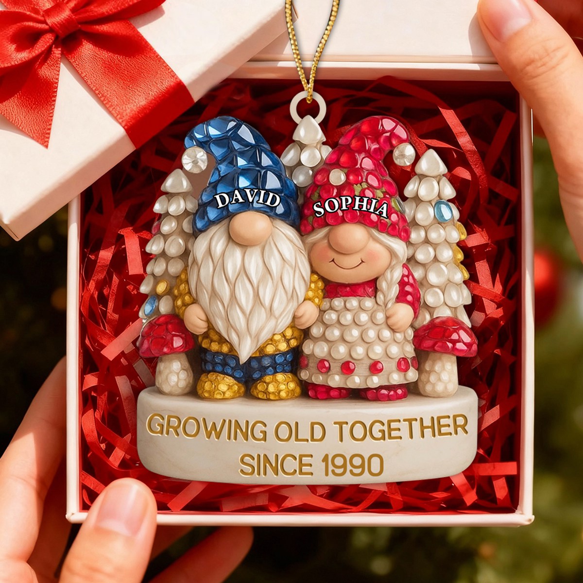 Growing Old Together, Personalized Custom Acrylic Ornament, Gift For Couples