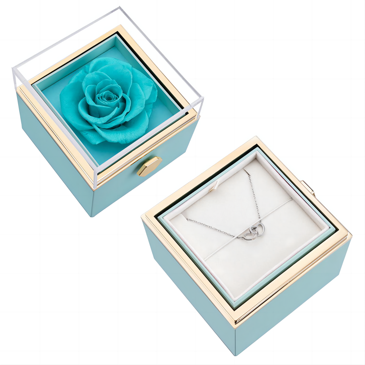 Personalized Engraved Necklace & Eternal Rose Box
