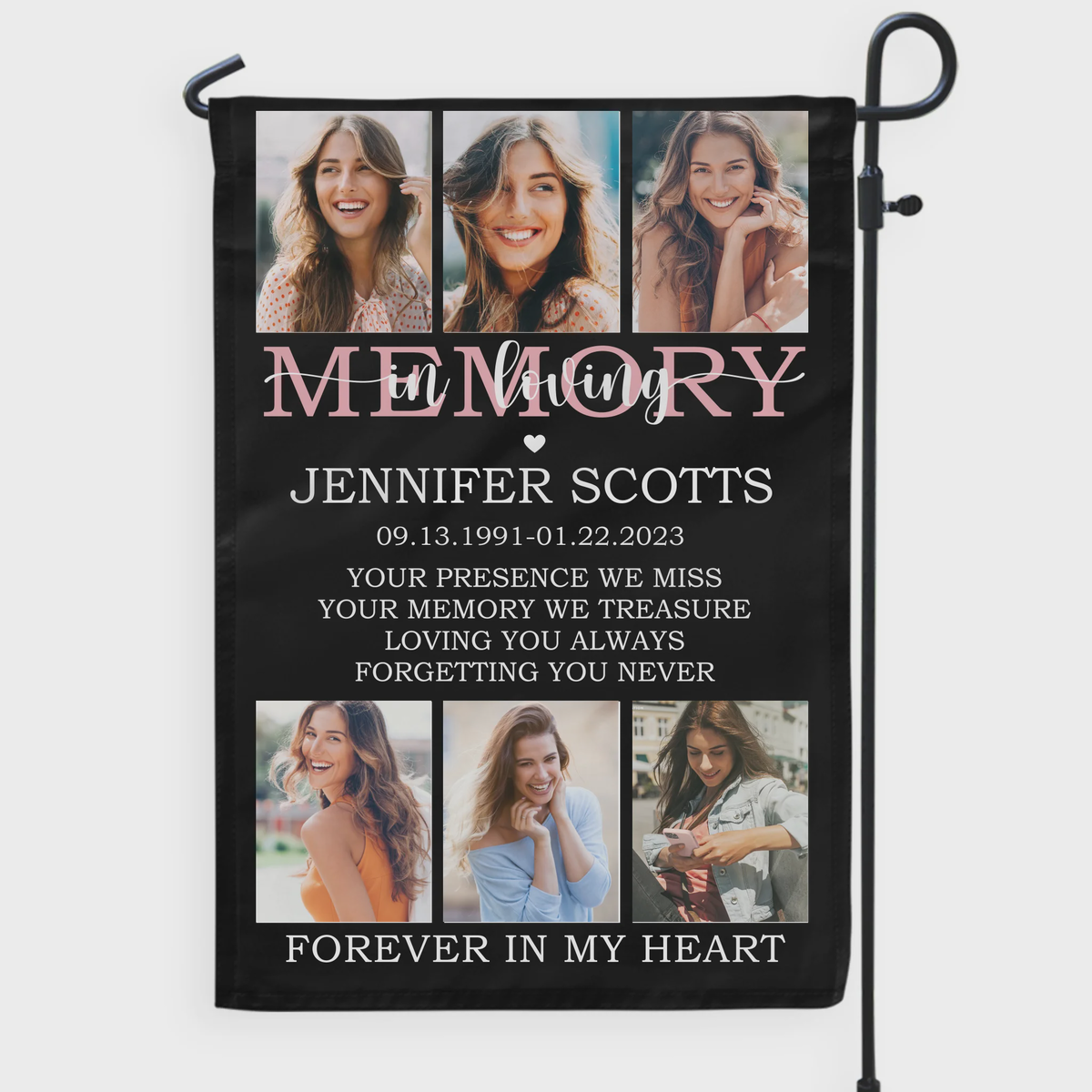 Forever in My Heart - Personalized Photos Garden Flag Memorial Gift