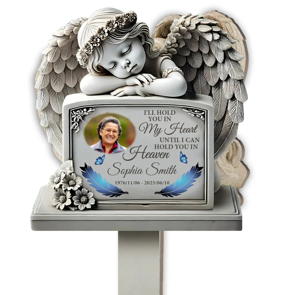 I'll Hold You In My Heart Until I Can Hold You In Heaven - Memorial Personalized Garden Plaque Stake