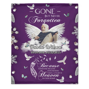 Custom Photo In Loving Memory Memorial Blanket -  Personalized Blanket Gifts for Loved one