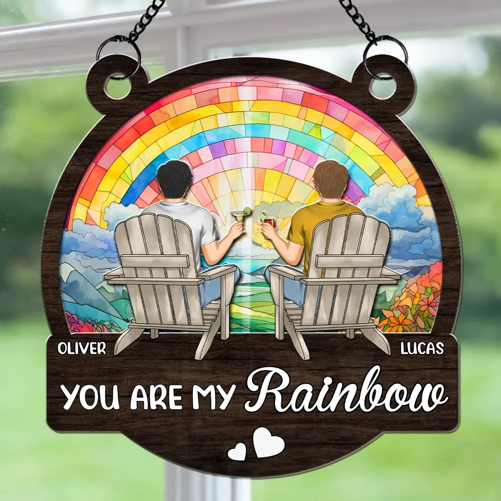 You Are My Rainbow - Personalized Custom Suncatcher Ornament