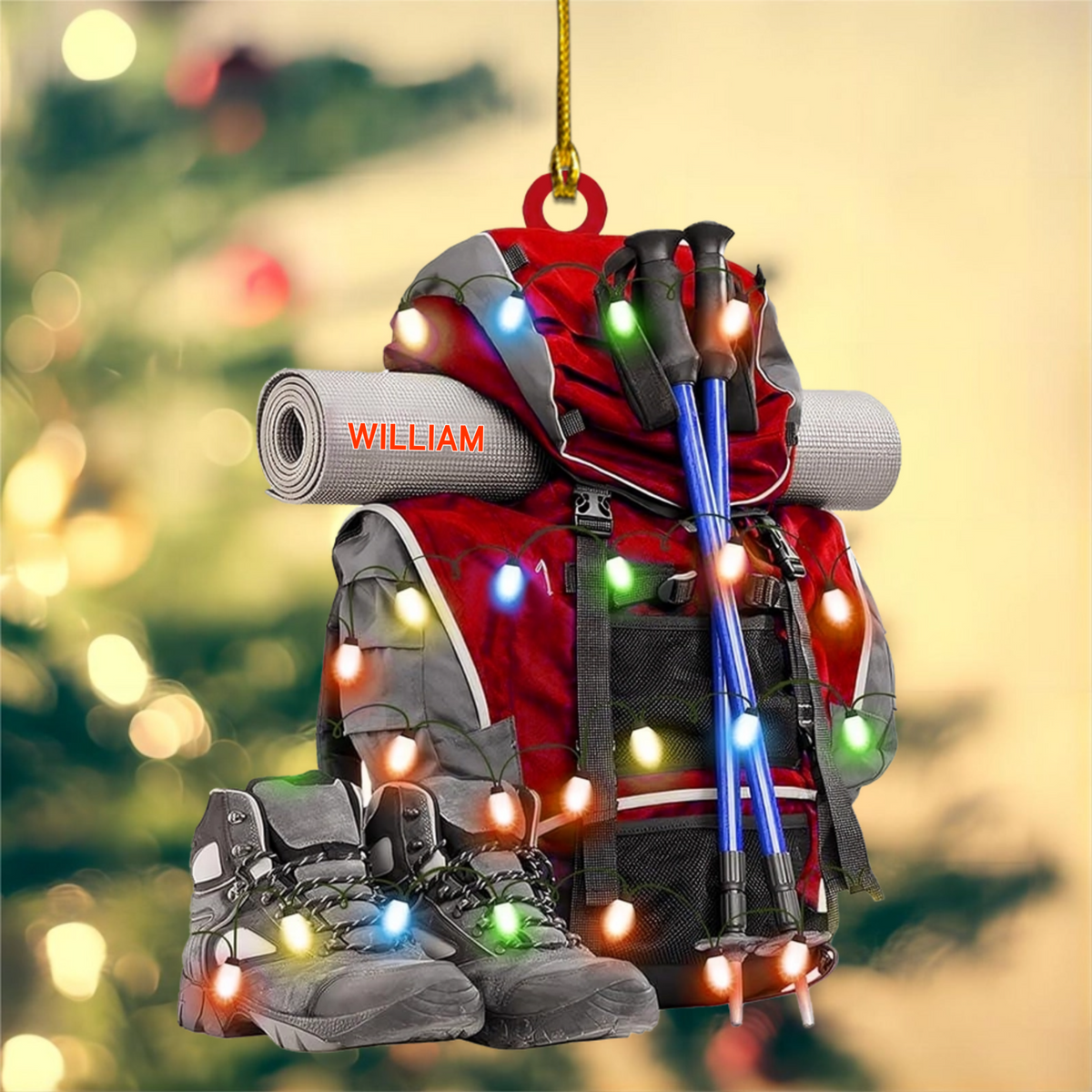 Personalized Hiking Bag Christmas Ornament Keepsake Gift For Camper