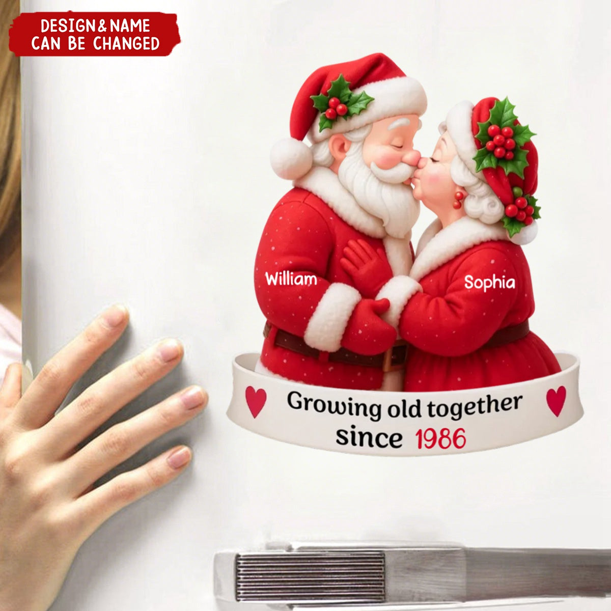 Personalized Santa Couple Growing Old Together Decal, Anniversary, Christmas Gift for him, Gift for her