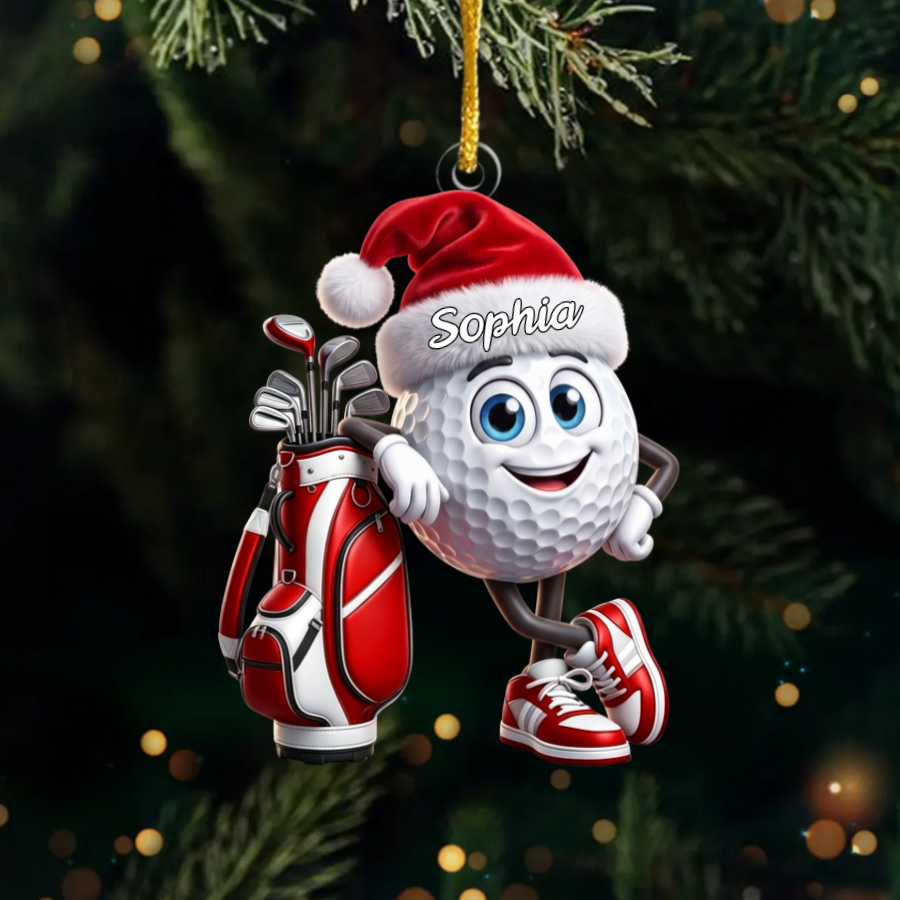 Golf Player Personalized Christmas Hanging Ornament – Holiday Gift For Golf Lovers