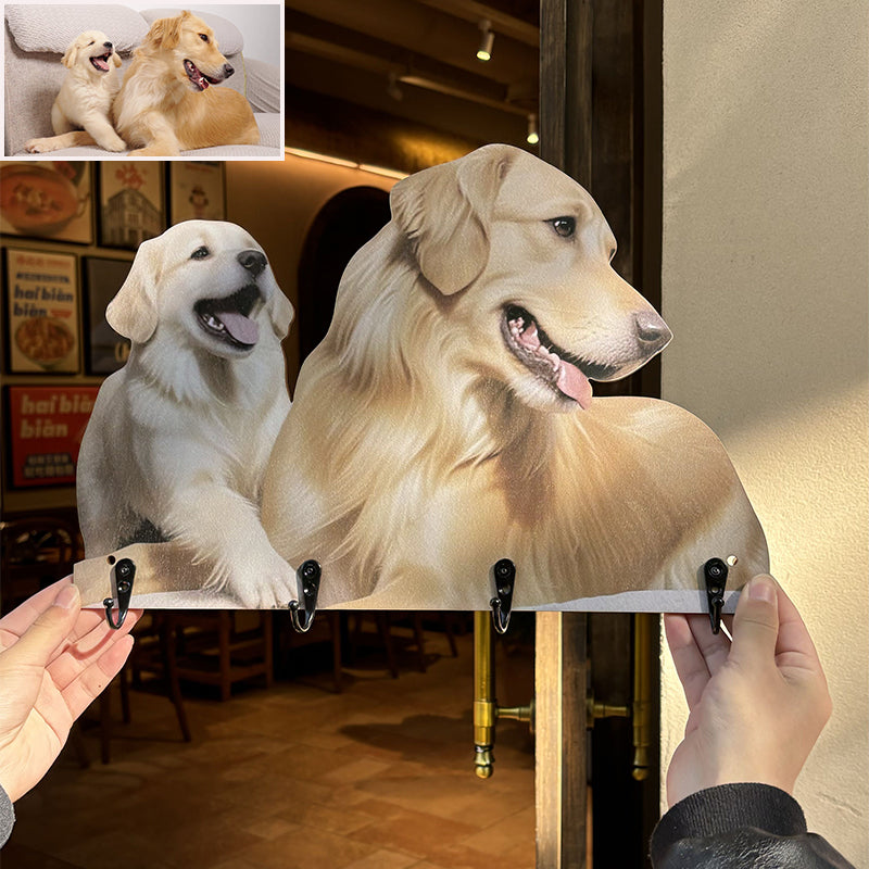 Personalized Portrait Family Key Hook Holder Gift For Pet Lover