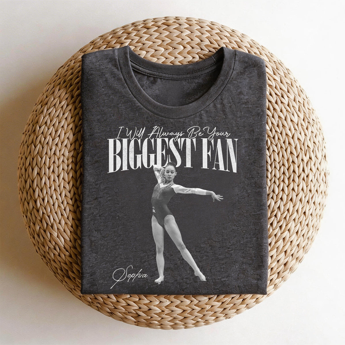 I'll Always Be Your Biggest Fan - Personalized Photo Retro Bootleg T-Shirt For Gymnast