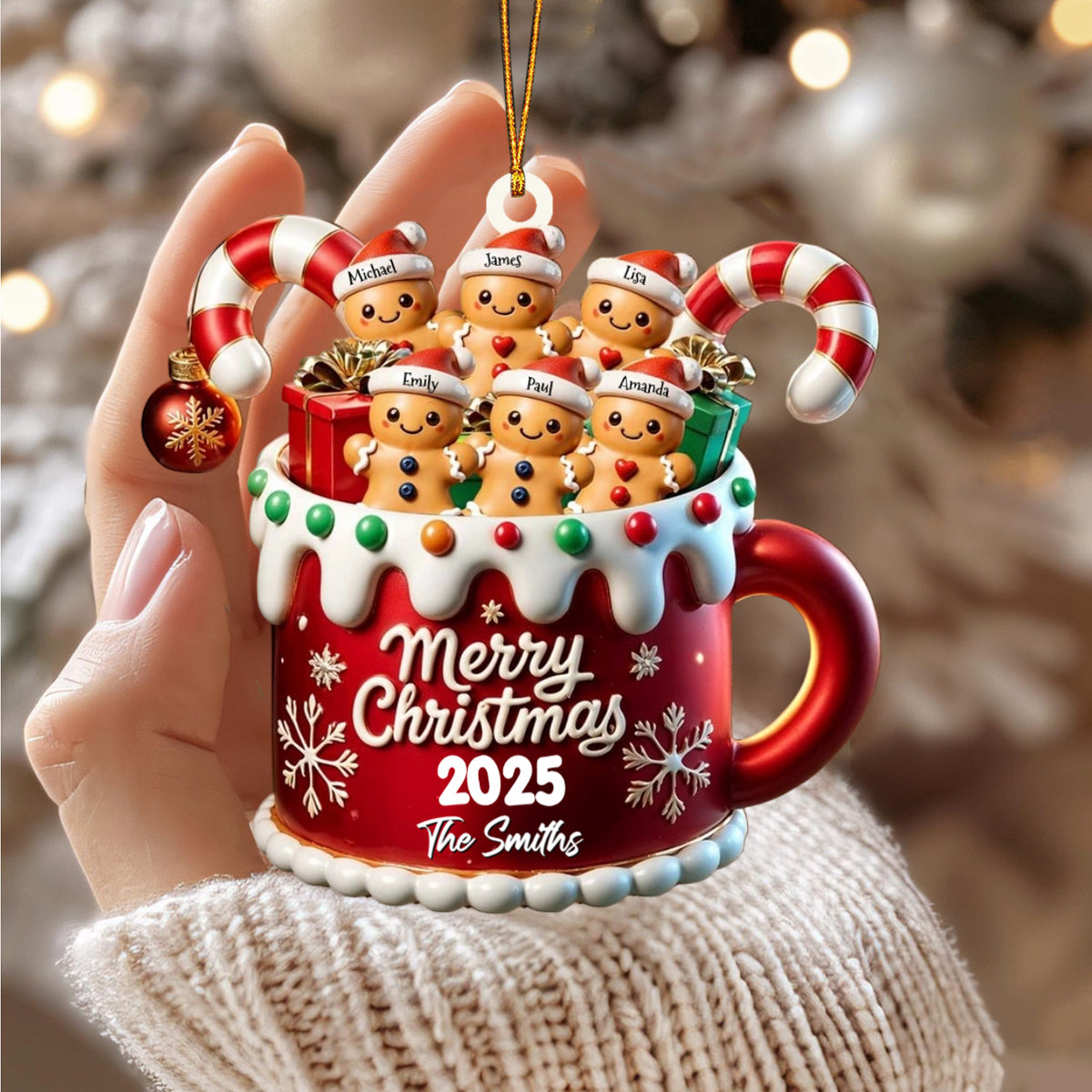 Merry Christmas - Family Personalized Acrylic Ornament - Gift For Family