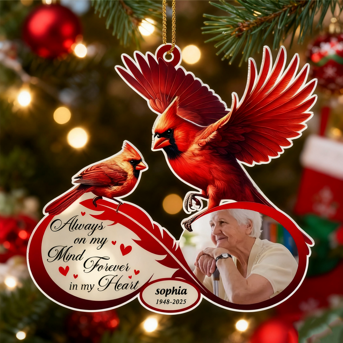 Always on my Mind Personalized Memorial Acrylic Ornament