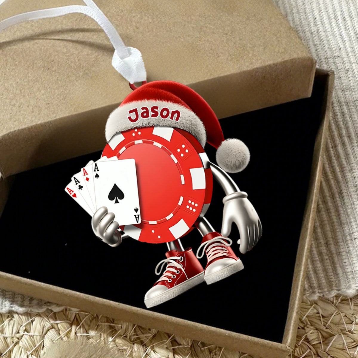 Poker Christmas Ornament, Personalized Ornament