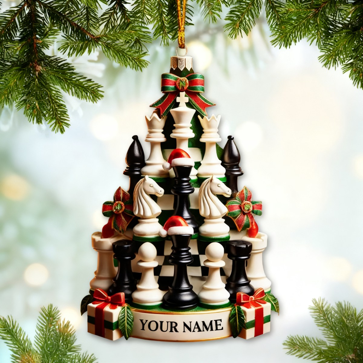 Personalized Chess Tree Christmas Ornament Christmas Gift Decoration