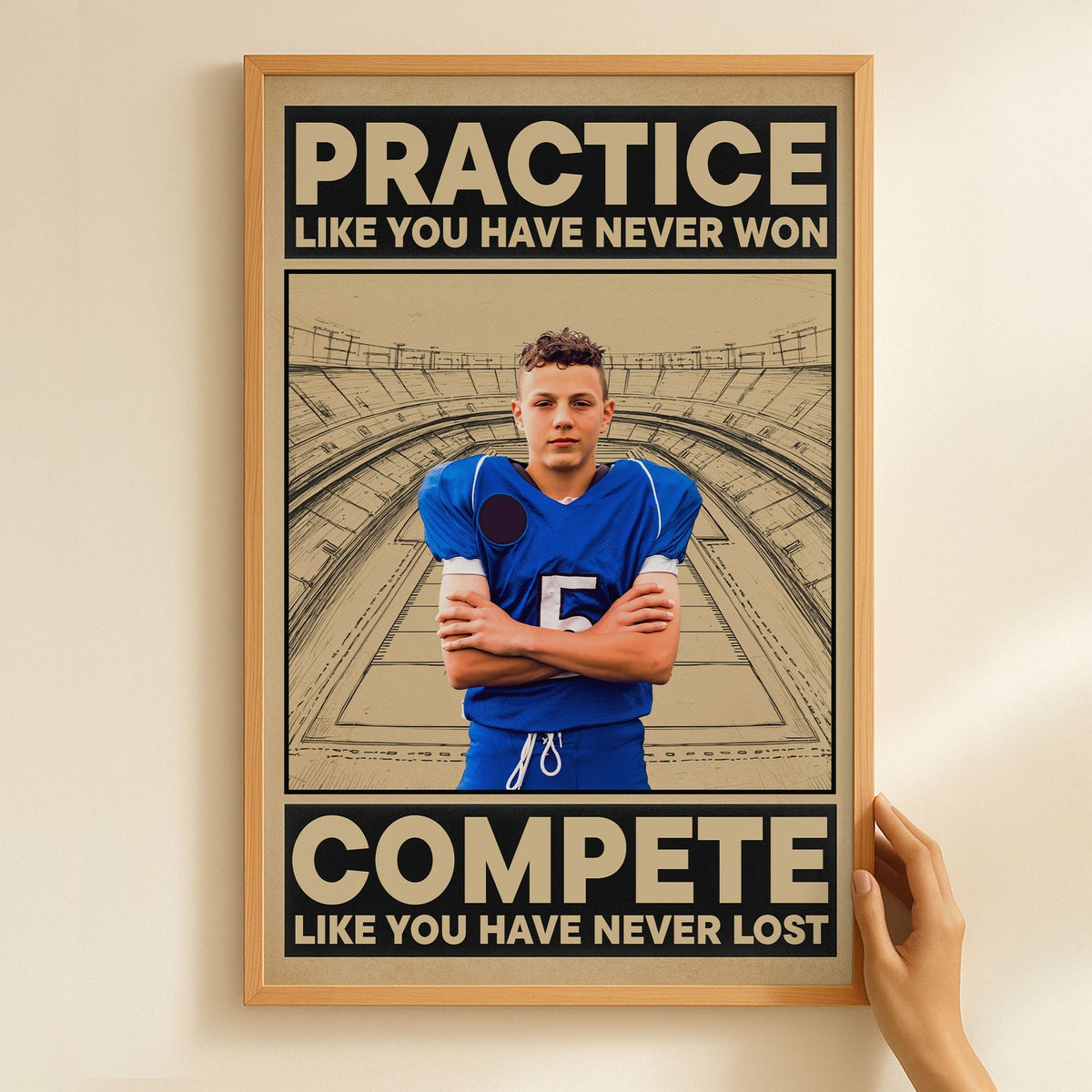 American Football Practice Like You Have Never Won - Personalized Photo Poster Gift