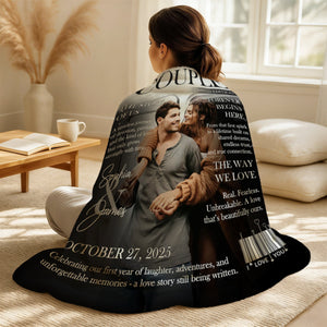 Personalized Couple Magazine Cover Blanket, Romantic Couple Gift, Wedding Gift