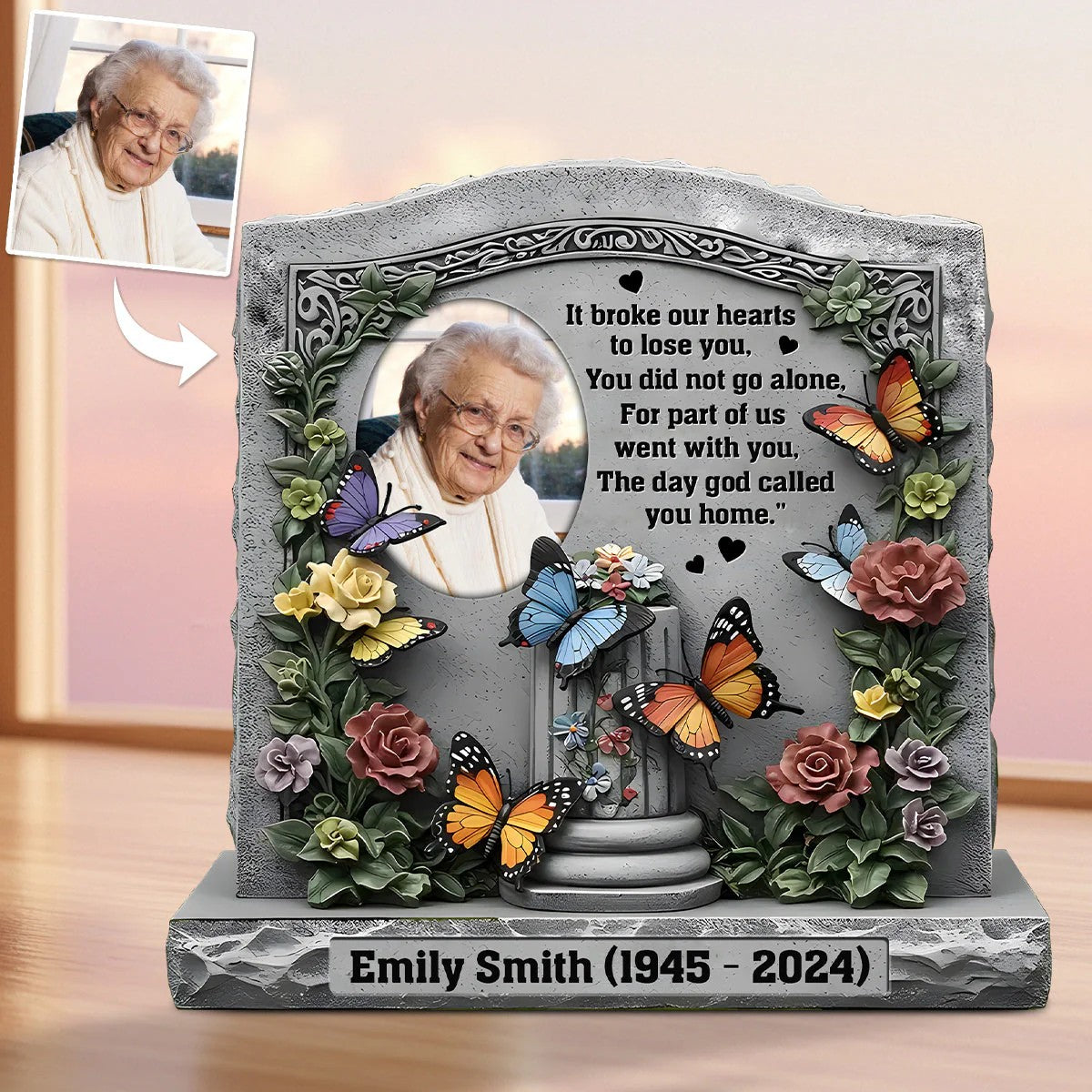 The Day God Called You Home - Personalized Memorial Custom Photo Acrylic Plaque