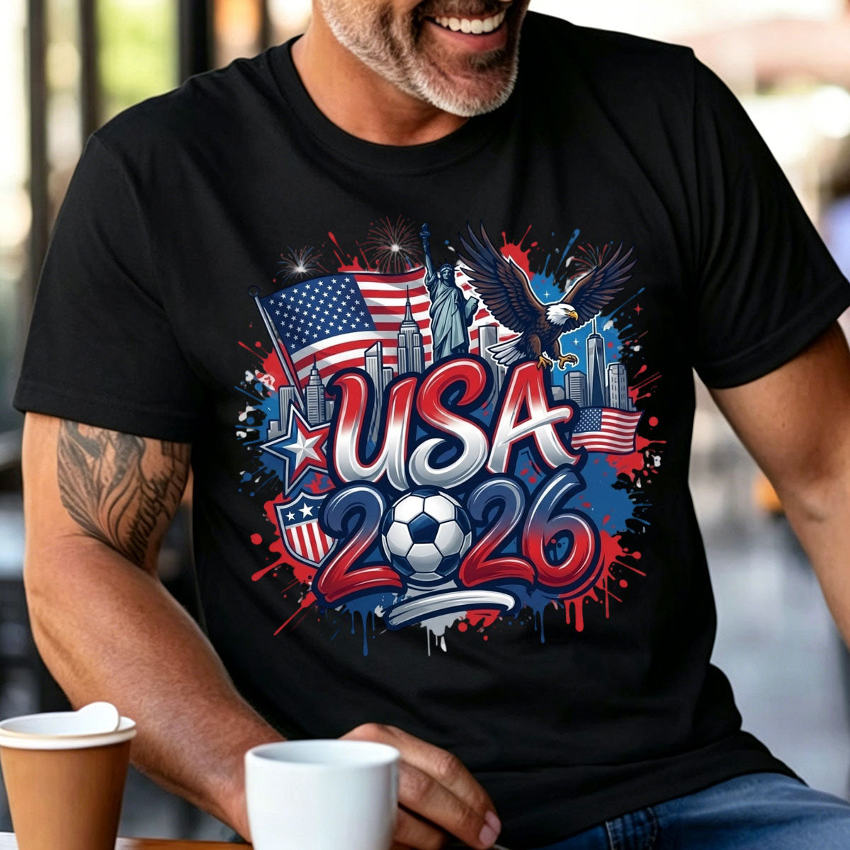 Personalized 2026 Soccer Country Cotton T-shirt | Perfect For Fan Events & Tailgates