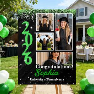 Personalized Graduation Party Welcome Sign-Custom Photo Grad Party Sign-Class Of 2026-Graduation Decoration