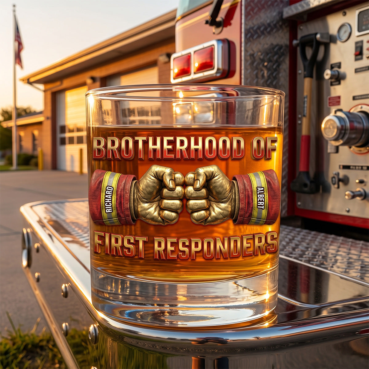 Personalized "Ultimate Firefighter Brothers" Whiskey Glass – Gift For Brothers