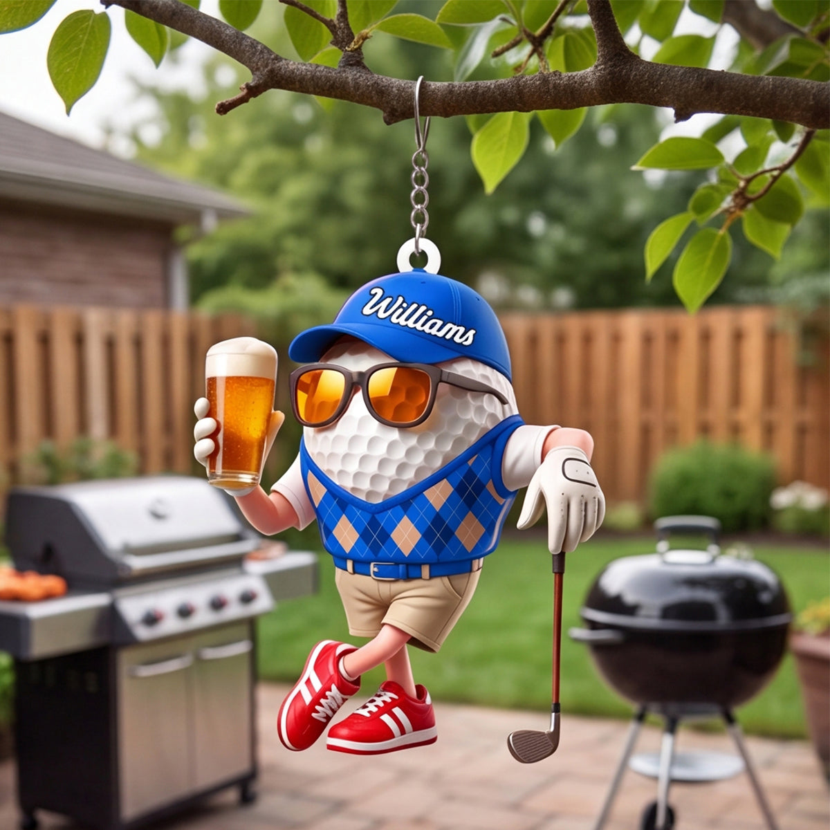 "Beer & Golf" – Personalized Keychain | A Fun Gift For Golf Lovers