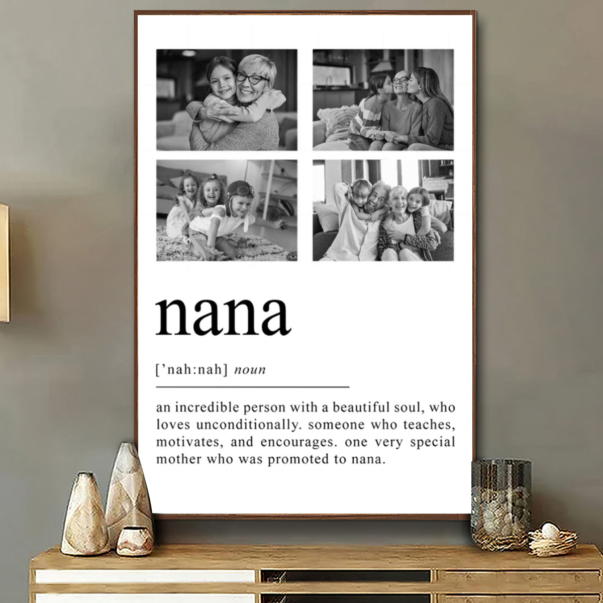 Mum Grandma Definition Personalized Picture Collage Canvas Poster